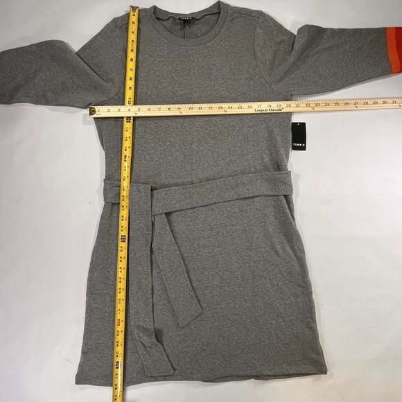 NWT Torrid‎ Cozy Fleece Shift Dress Womens 1X/14-16 Gray Rainbow Sleeve Belt NEW - Picture 11 of 15